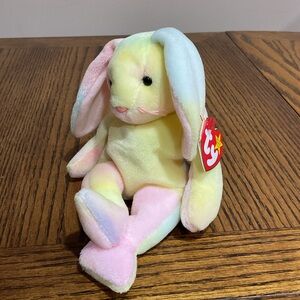 Adorable Ty HIPPIE Multicolor Pastel Beanie Baby Bunny for Easter or Collecting